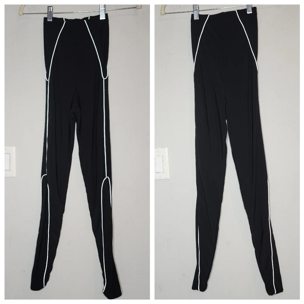 ASOS AYM highrise bodycon black legging with‎ contrast piping. Size XS.